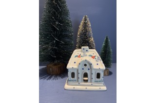 A07 Bunzlau Kersthuisje Waxinelichthouder 2973